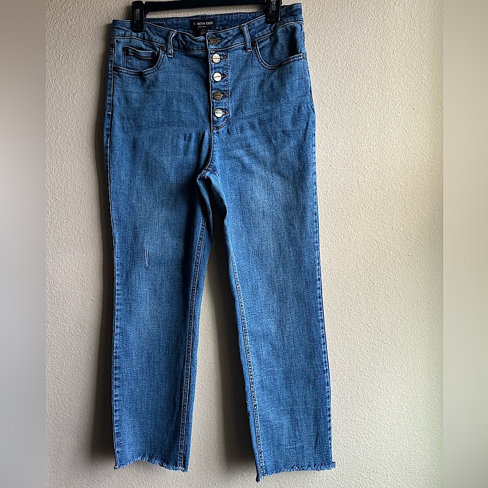 KENNETH COLE NEW YORK BLUE JEANS WITH FRONT BUTTONS